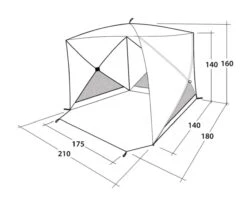 Outwell Beach Shelter Compton (2023) -Outwell Shop 111230 beach shelter compton drawing perspective2