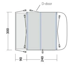 Outwell Newburg 240 Air Low Drive Away Awning -Outwell Shop 111245 newburg 240 air drawing floorplan3